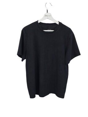 Everlane Men's 100% Organic Cotton Short Sleeve Shirt, Black, Basic, Size L